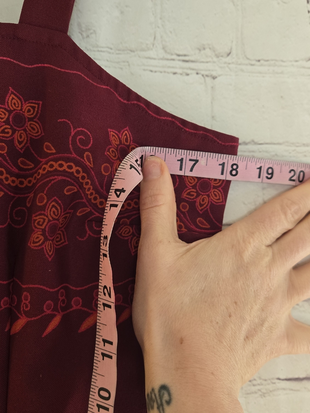 Vtg y2k 'No Boundaries' Burgundy floral trim boho preppy whimsigoth mini dress L - Picture 5 of 8